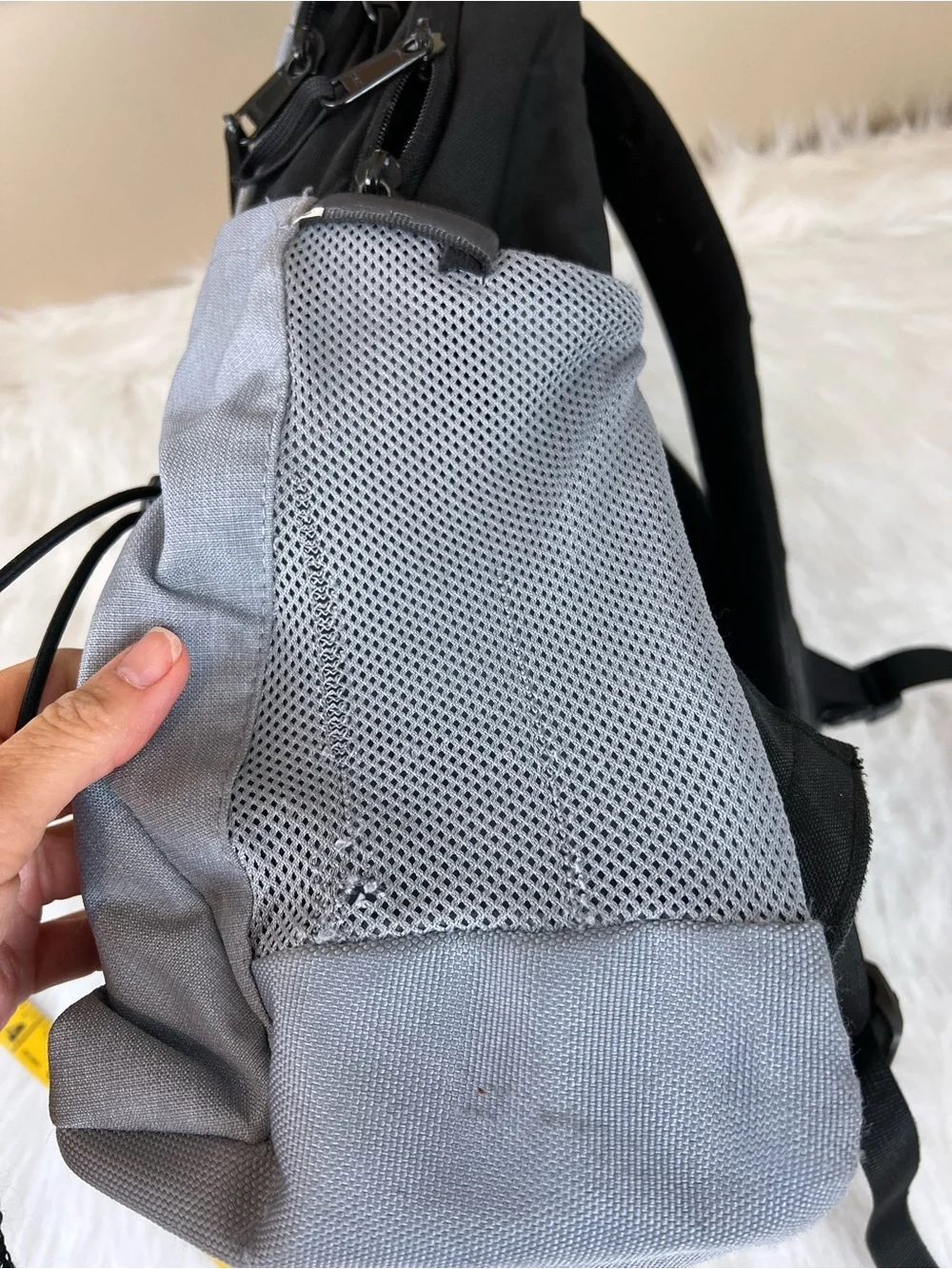 The North Face Light Gray Crestone Backpack with Black Accents